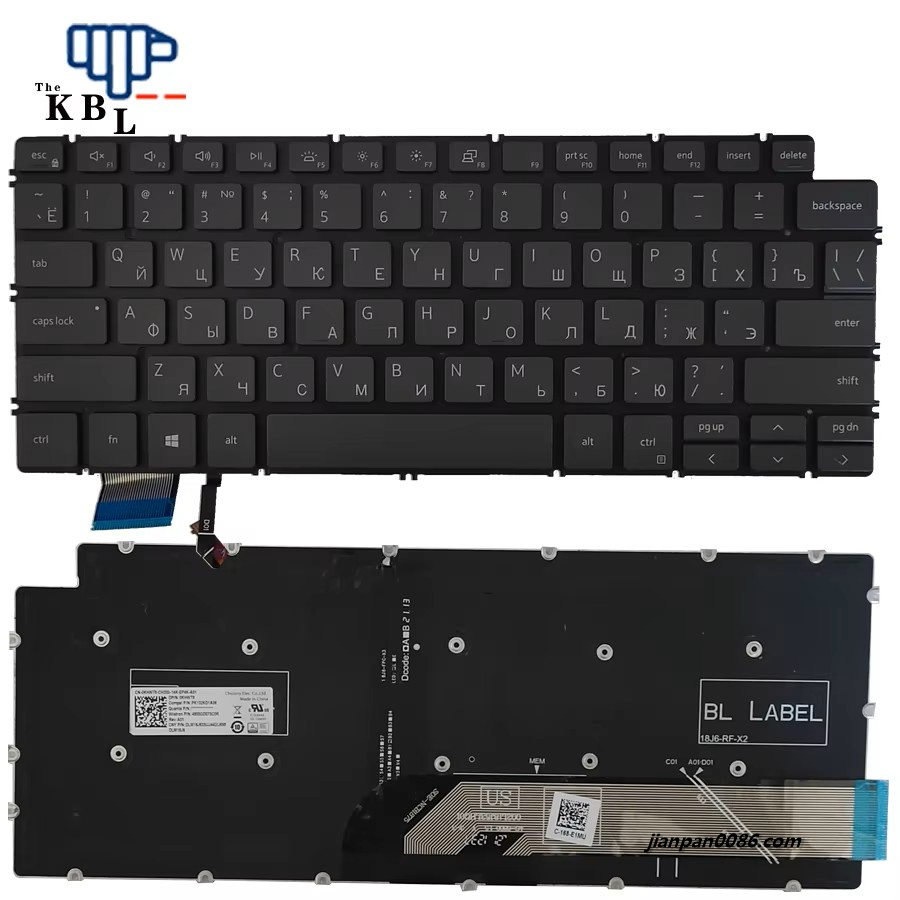 Picture of Original New Russian Language For DELL 7490 5390 5391 5490 5491 7391 Grey Backlight Laptop PK132KD1A06 10PTDH2944