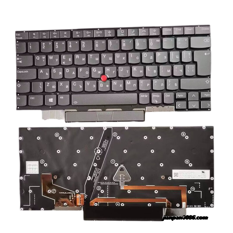 Picture of Original New Bulgaria Language For Lenovo ThinkPad X1 Carbon 9TH 2021 Grey Backlit Laptop With Pointer V201220Bk1 BG