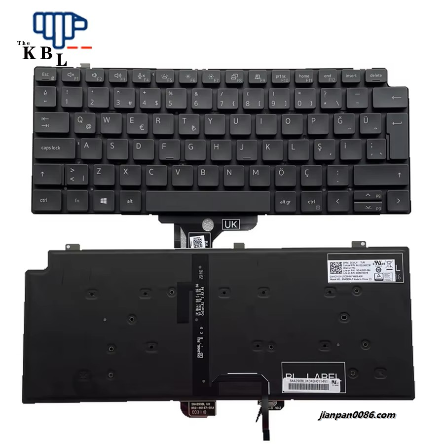 Picture of Original Turkey Language For Dell Latitude 7310 7320 Backlight Laptop Keyboard SG-A2520-28A PK132UW3C36 0CV1JY 40P1107