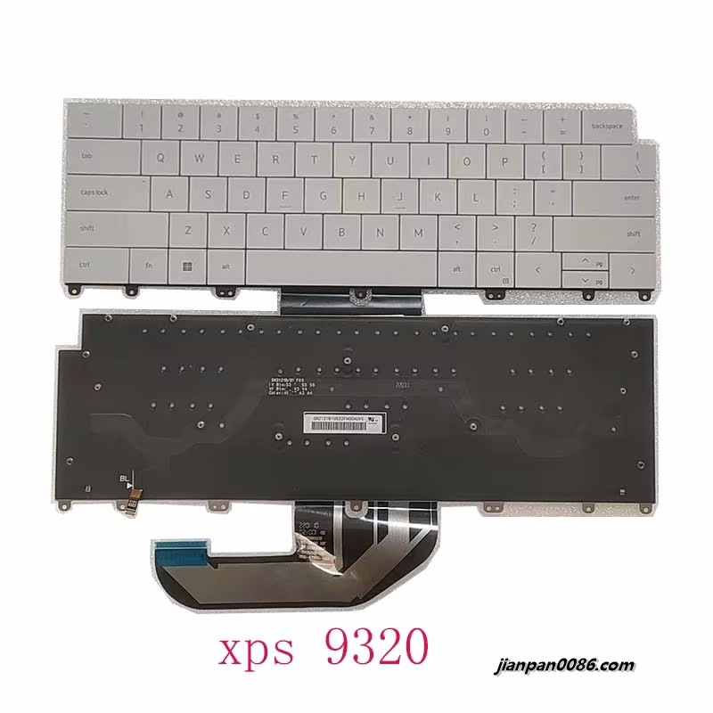 Picture of Oraginal New US Language For Dell XPS 13 9320 White Backlit Laptop Keyboard SG-1210-XUA SN2121B1 PK133OM1B00 0J0J3C