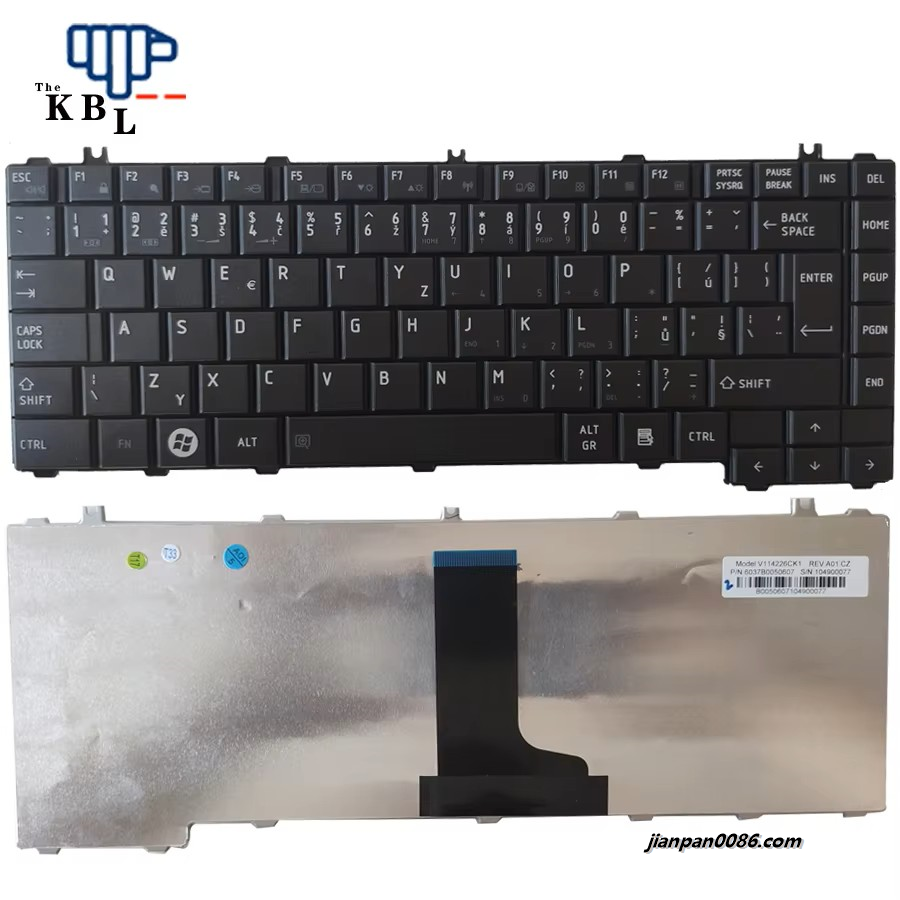 Picture of Original New Czech Republic Language For Toshiba C600 C600D L640 L600 L600D L630 Black Laptop Keyboard Model V114226CK12PE7
