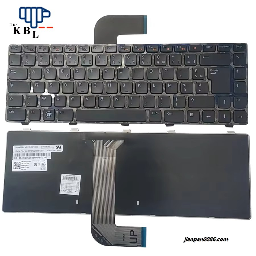 Picture of Original New France Language For DELL Inspiron 14R N4110 M4110 N5050 Black Backlight Laptop Keyboard MP-10K66F0-442 2PTDH3579