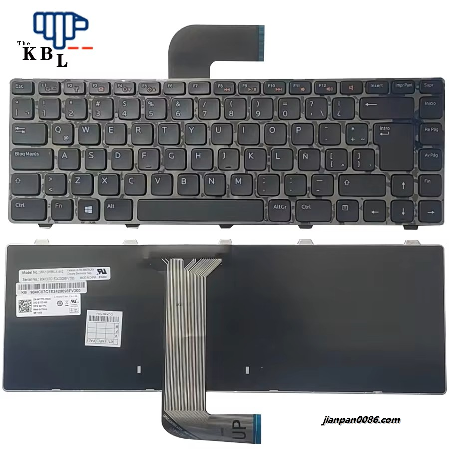 Picture of Original New Latin Language For DELL Inspiron 14R N4110 M4110 N5050 Black  Laptop Keyboard MP-10K66LA-442 3PTDH3579