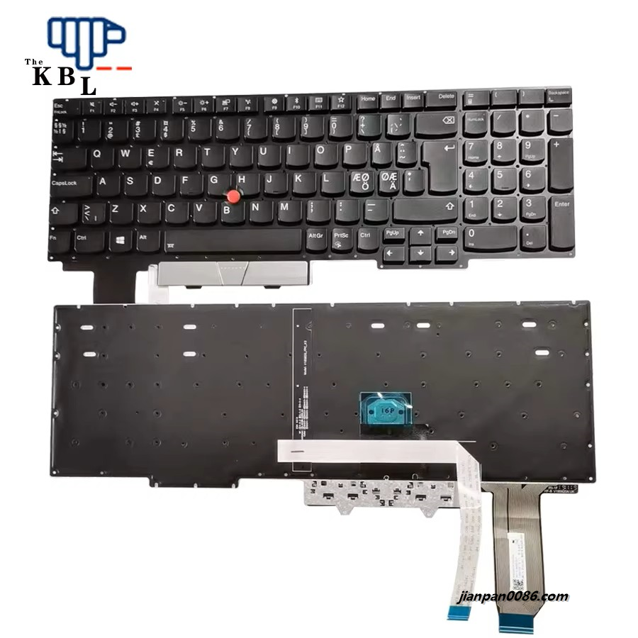 Picture of Original New Norther Europe Language For Lenovo Thinkpad E15 Gen 2 Gen 1 Black Backlit Laptop Keyboard V185820DK1 2PTDH6038