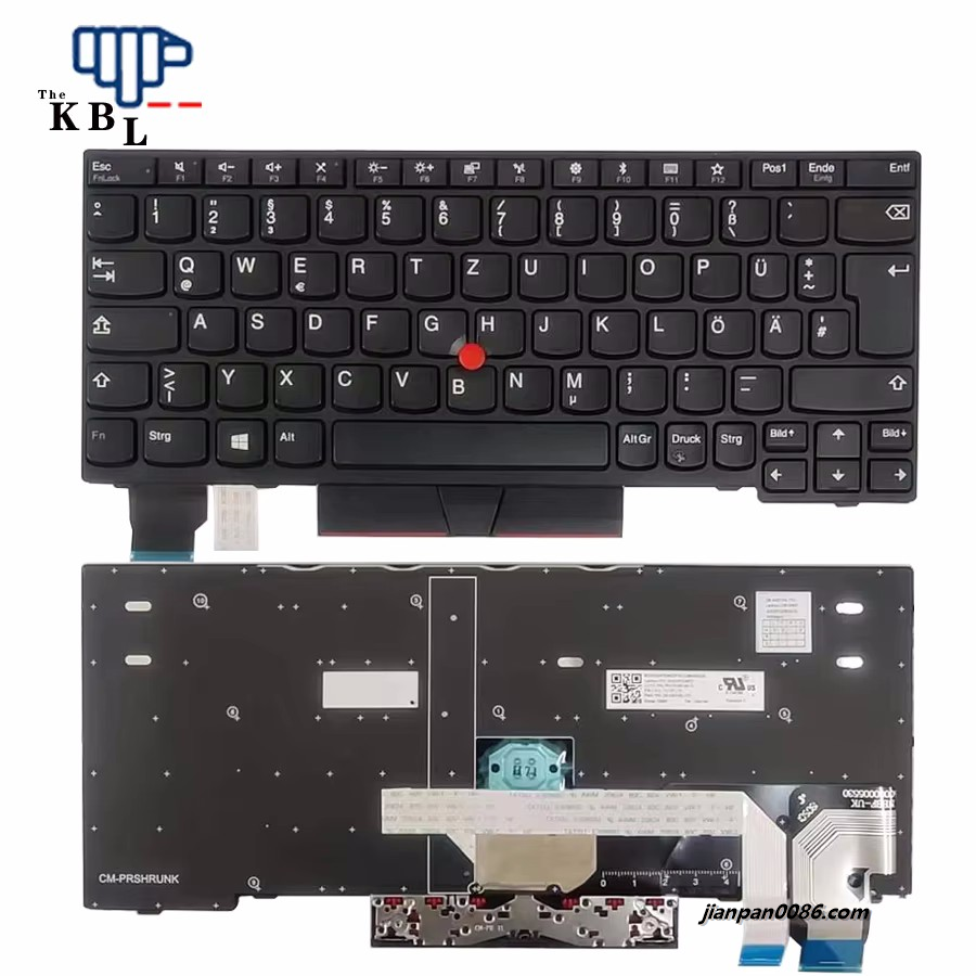 Picture of Original New Germany Language For IBM Thinkpad X280 X285 X390 X395 Black NoBacklight Laptop Keyboard PK1316P3A13 2B-ABF08L702 E859