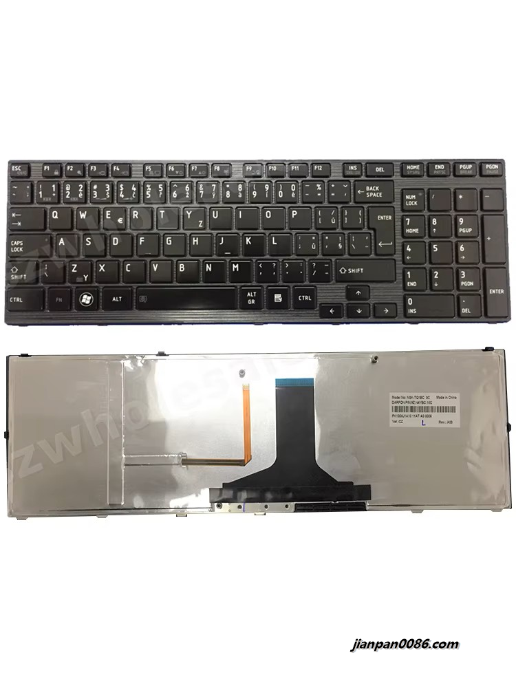 Picture of Original New CZ Czech Language For Toshiba Satellite P755 P770 P775 P750 P750D Backlit Laptop Keyboard NSK-TQ1BC PK130IU1A10