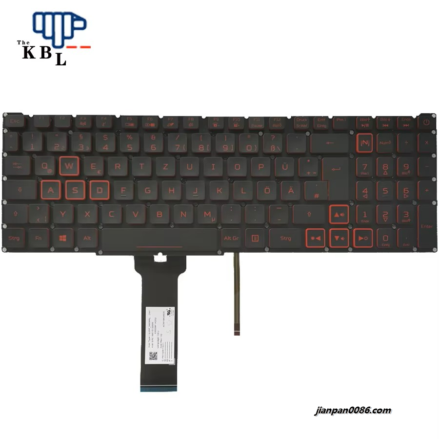 Picture of Oraginal New For Acer Nitro AN515 Germany Language Backlit Laptop Keyboard  PK132K11A11 LG5P-N90BRL