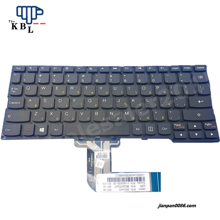 Picture of Original New Hebrew Language For Lenovo Ideapad Yoga 2 11 Yoga2 11-NTH -IFI 11 Laptop Keyboard 25214429 PK130T53A07