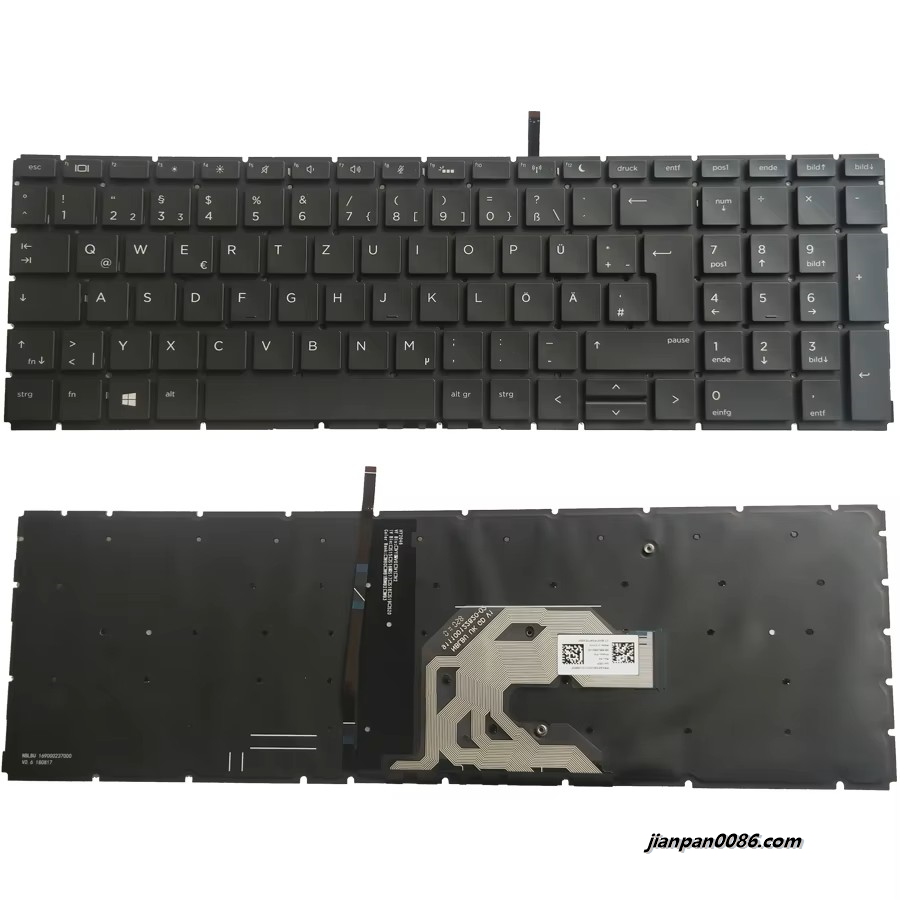 Picture of Original New Germany Language For HP ProBook 450 G6 455 G6 455R G6 Backlight Laptop Keyboard 2B-BBU08Q100  240PTDH5534