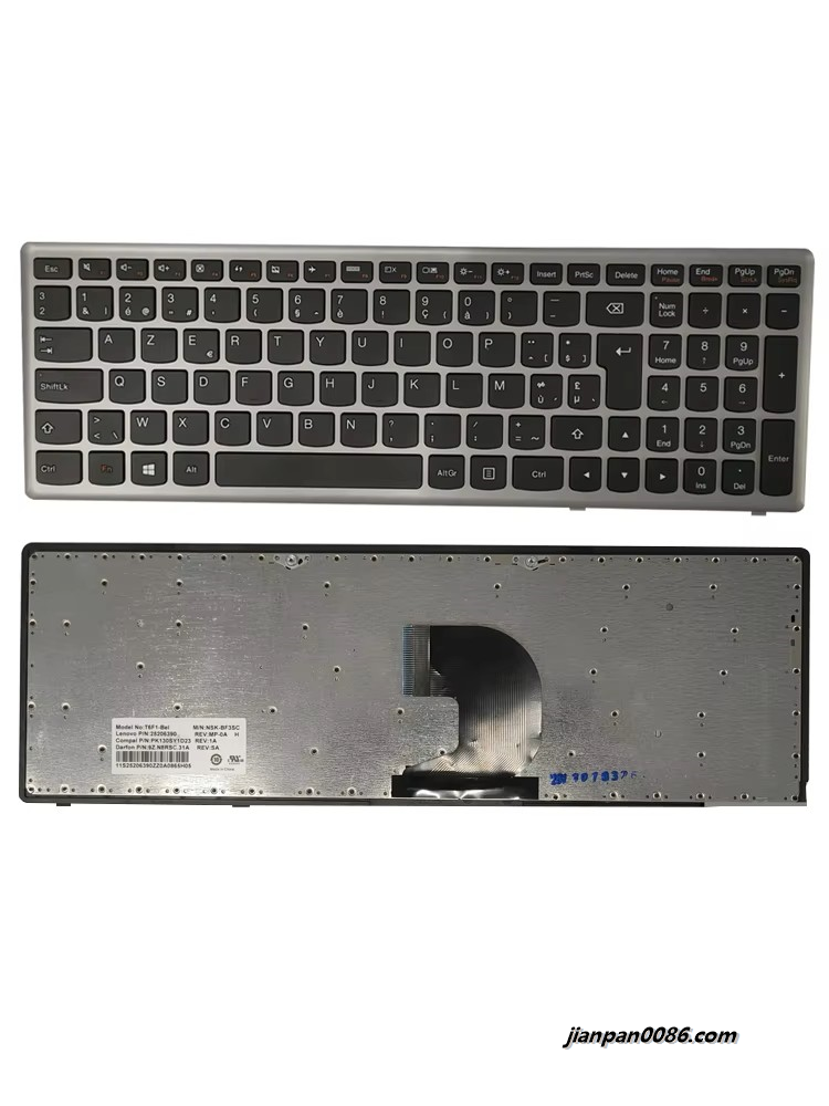 Picture of Original Belgium Language New For Lenovo Z500 Z500A Z500G P500 P500A Silver Laptop Keyboard 25206390 NSK-BF3SC