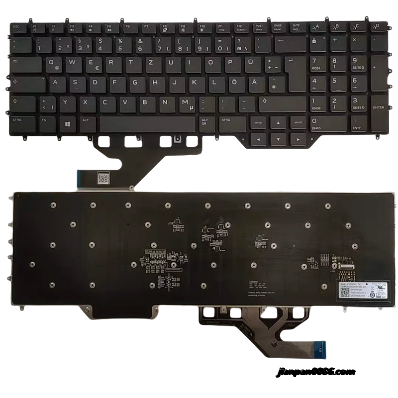 Picture of Original New Germany Language Dell Alienware 17 R2 Area 51m Black Backlight Laptop Keyboard V185225AK1 60PTDH6099