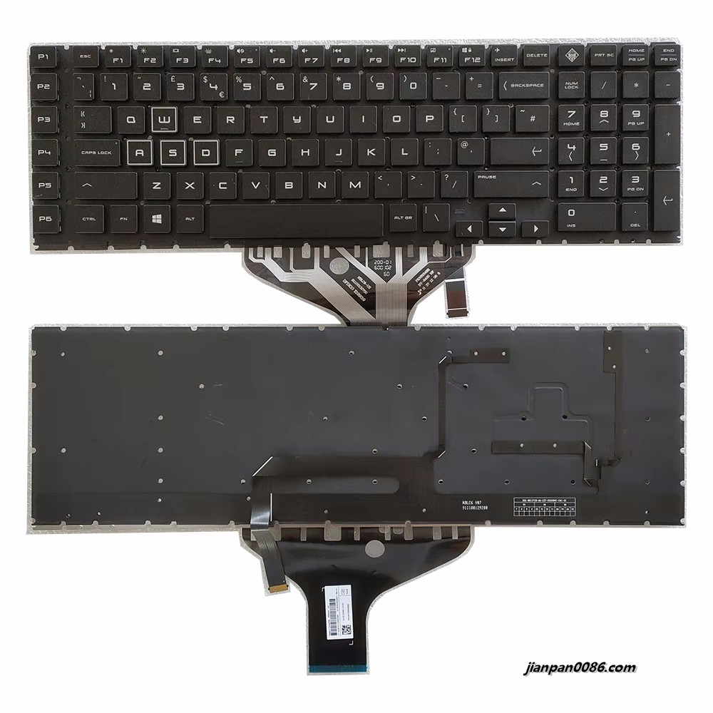 Picture of Original UK Layout For HP OMEN 17-CB Black Backlight Laptop Keyboard Original 2H-BC6UKC24211 PK132K02B09 320P14793TDH8187