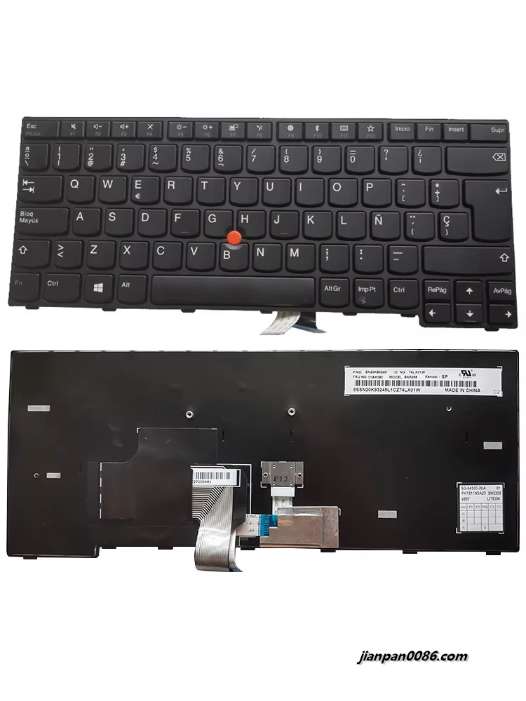 Picture of Original New Spanish Language for Thinkpad E470 E475 SP Keyboard  01AX090 PK1311N3A23