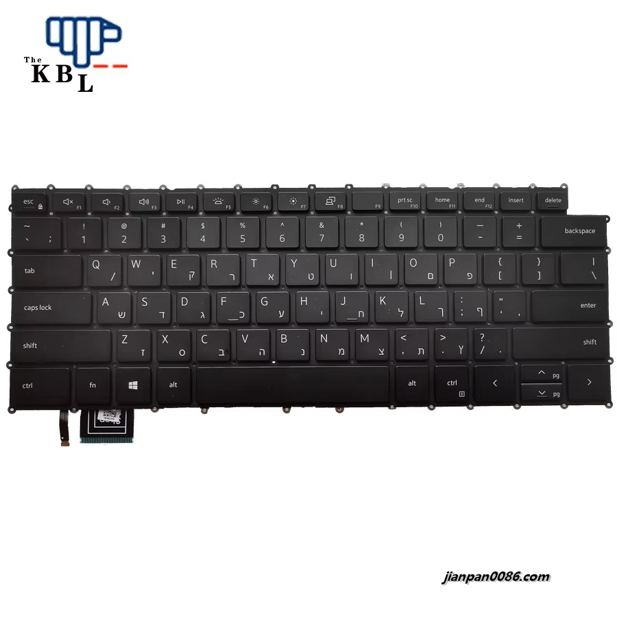 Picture of Original New Hebrew Language For Dell XPS 9500 9700 Black Backlit Laptop Keyboard SG-A1100-XTA SN7290BL PK132SH1A03 4PTDH2310