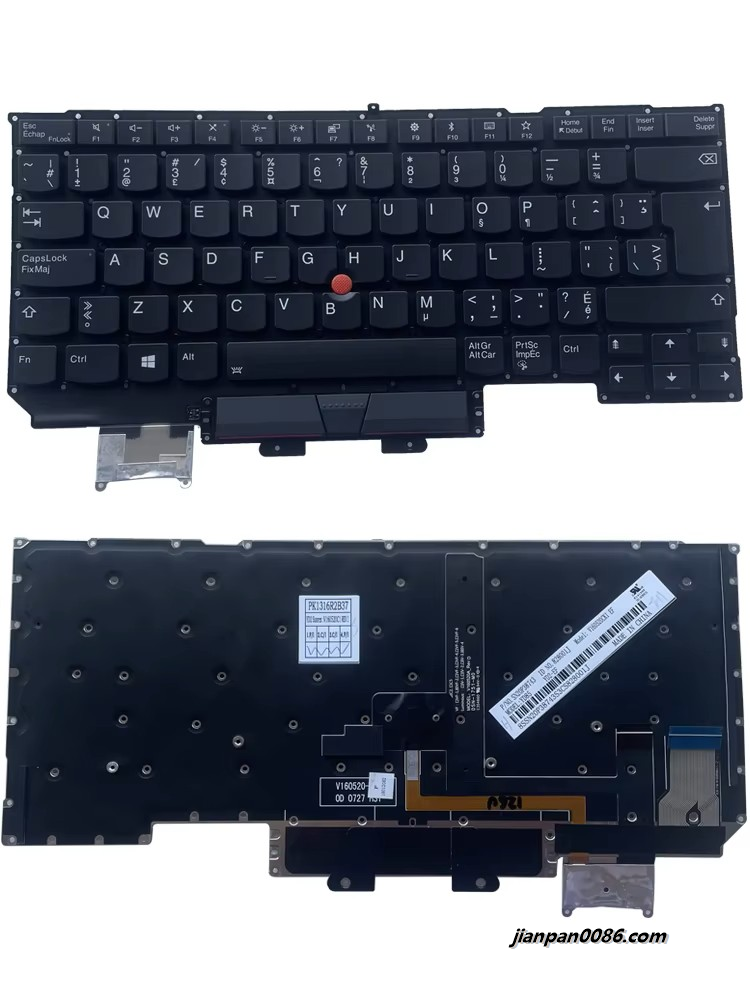 Picture of Original New For Lenovo Thinkpad  X1 Carbon 2017 2018 French-Canada Language  Backlit Laptop Keyboard V160520CK1 CF PK1316R2B34  30PTDH5853