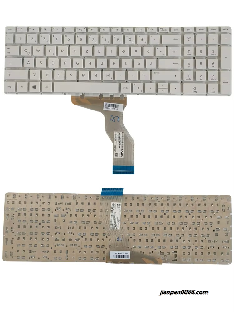 Picture of Original New Germany GR Language For HP Pavilion 15-BS 15-BW 15-CC White Laptop Keyboard PK132043C10 HPM16M63D0-6981 30P105585 921266-041