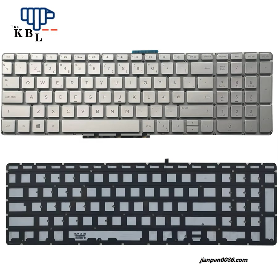 Picture of Original New Denmark Language For HP 15-AB Silver Backlight Laptop Keyboard 2B-BAR12I600 1PE412
