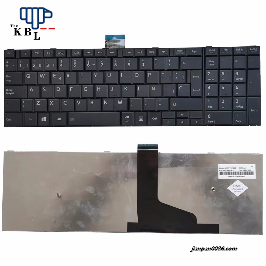 Picture of Original New Spain Language For Toshiba C50-A C50D-A C55D White Laptop Keyboard 9Z.N7USV.Q0S 15PE64