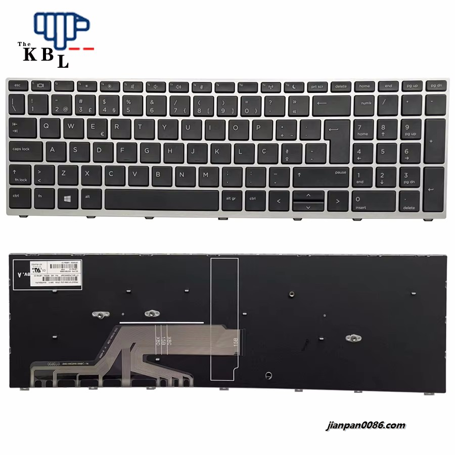 Picture of Original New Portugal Language For HP Probook 450 G5 455 G5 470 G5 Nobacklit Black Laptop Keyboard  (Silver Frame) SG-87820-2PA 4PE647
