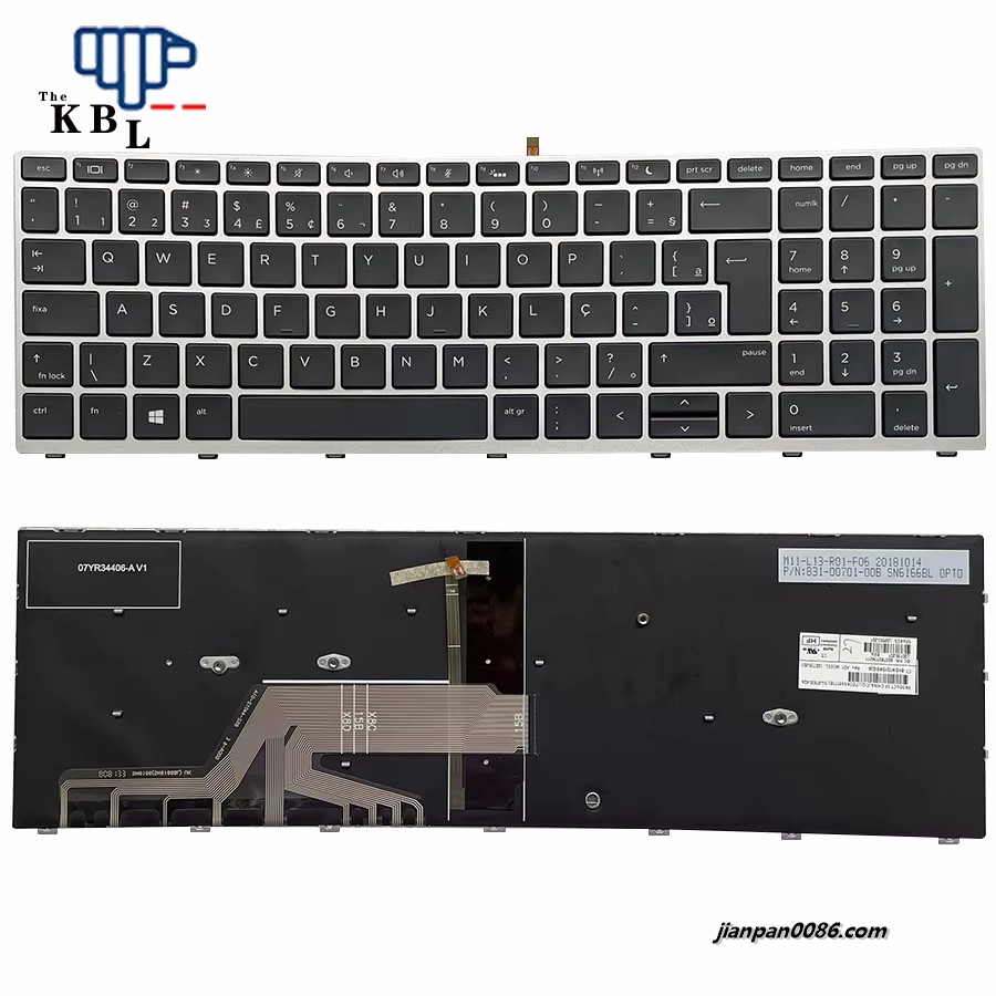 Picture of Original New Brazil Language For HP Probook 450 G5 455 G5 470 G5 Black Backlight Laptop Keyboard  Sg-87830-40A Sn9171Bl L00739-201 10942