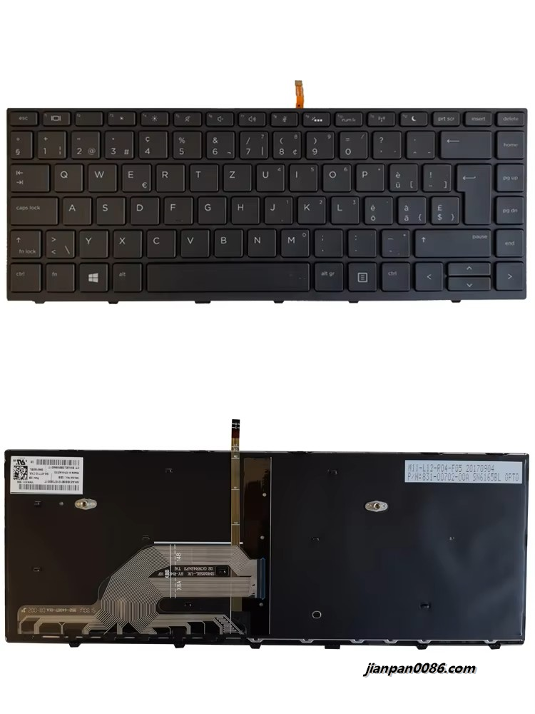 Picture of Original New SW Swiss Language For HP Probook 430 440 445 G5 Backlit Black Laptop Keyboard SG-87710-2XA 15P4446LE205