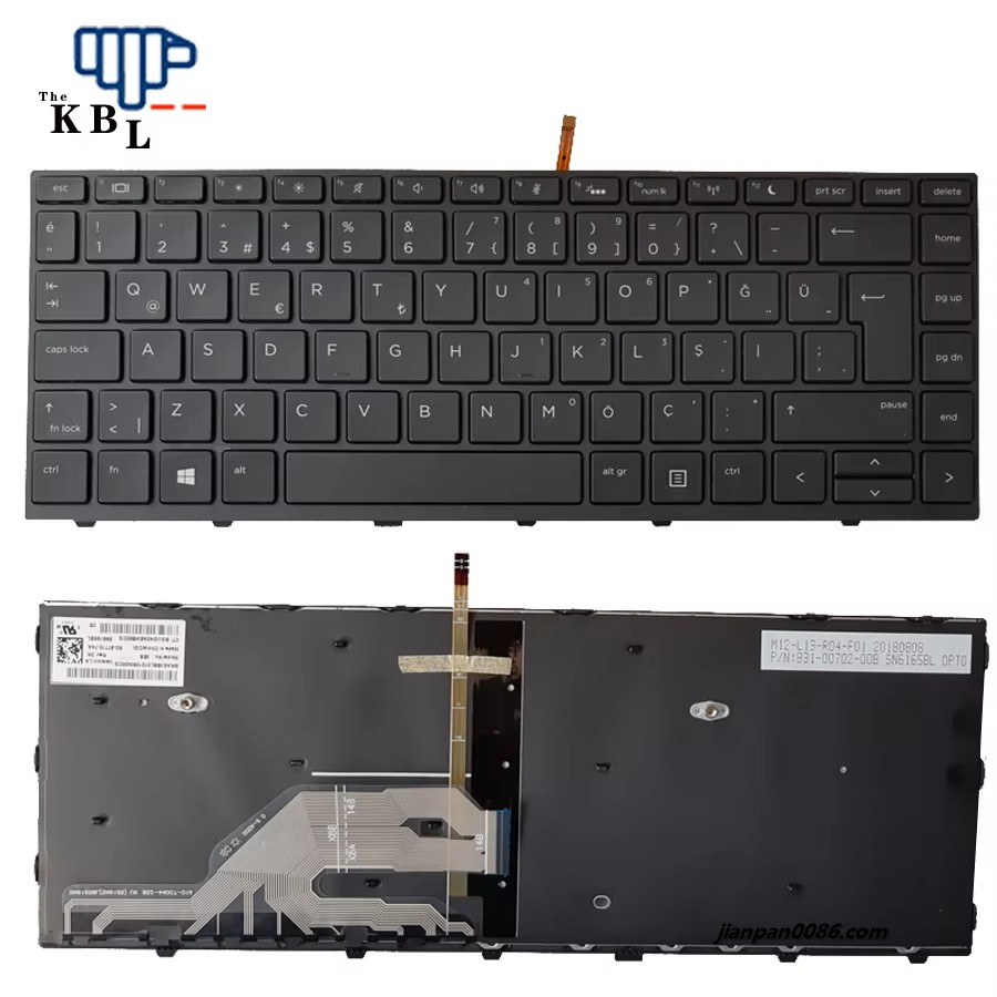 Picture of Oraginal New For HP Turkey Language Probook 430 440 445 G5 Laptop Keyboard Backlit SG-87710-28A