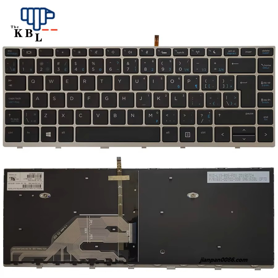 Picture of Original New CanadaFrench Language For HP Probook 430 440 445 G5 Laptop Keyboard 2B-BB073I610 8PTDH4389