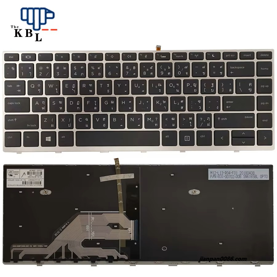 Picture of Oraginal New Thailand Language For HP Probook 430 440 445 G5 Silver Backlit Laptop Keyboard SG-87730-33A 40P10996TDH2676