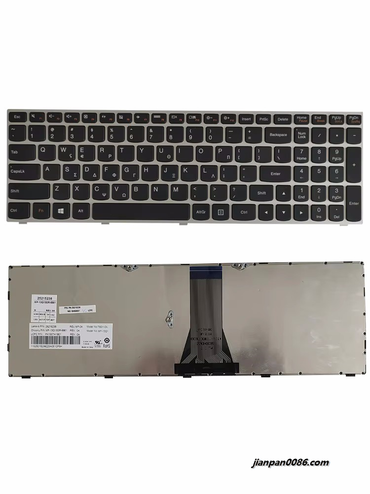 Picture of Oraginal New Greece Language For Lenovo G50 Silver Frame Laptop Keyboard FRU25215238 PK130TH1B01 E346