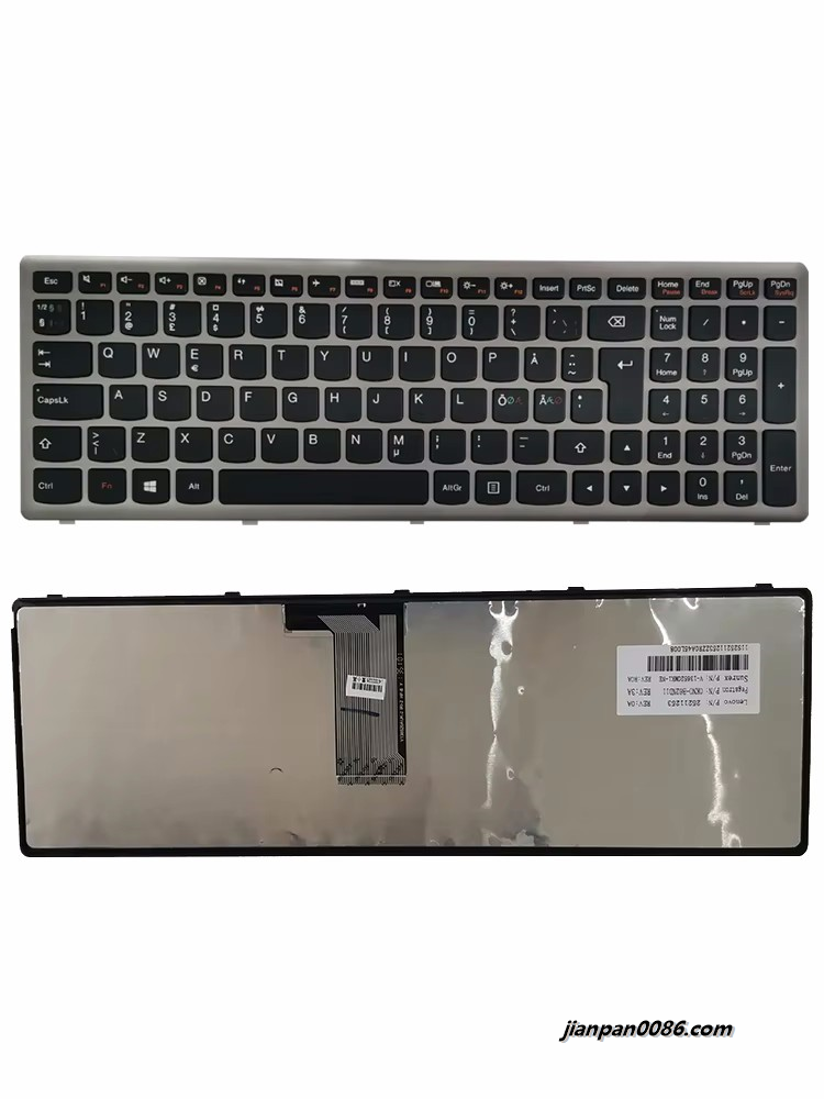 Picture of Original New NE NorthEurope Language For Lenovo Ideapad U510 Z710 Black NoBacklight Laptop Keyboard 25211253 V-136520NK1-NE