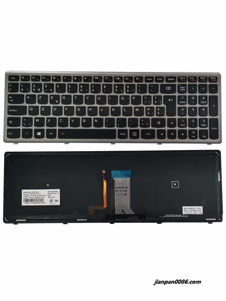 Picture of Original New Belgium Language For Lenovo IdeaPad U510 Z710 Black Backlight Laptop Keyboard T6B1-BEL 25211315 9Z. N8RBU.B1A E346