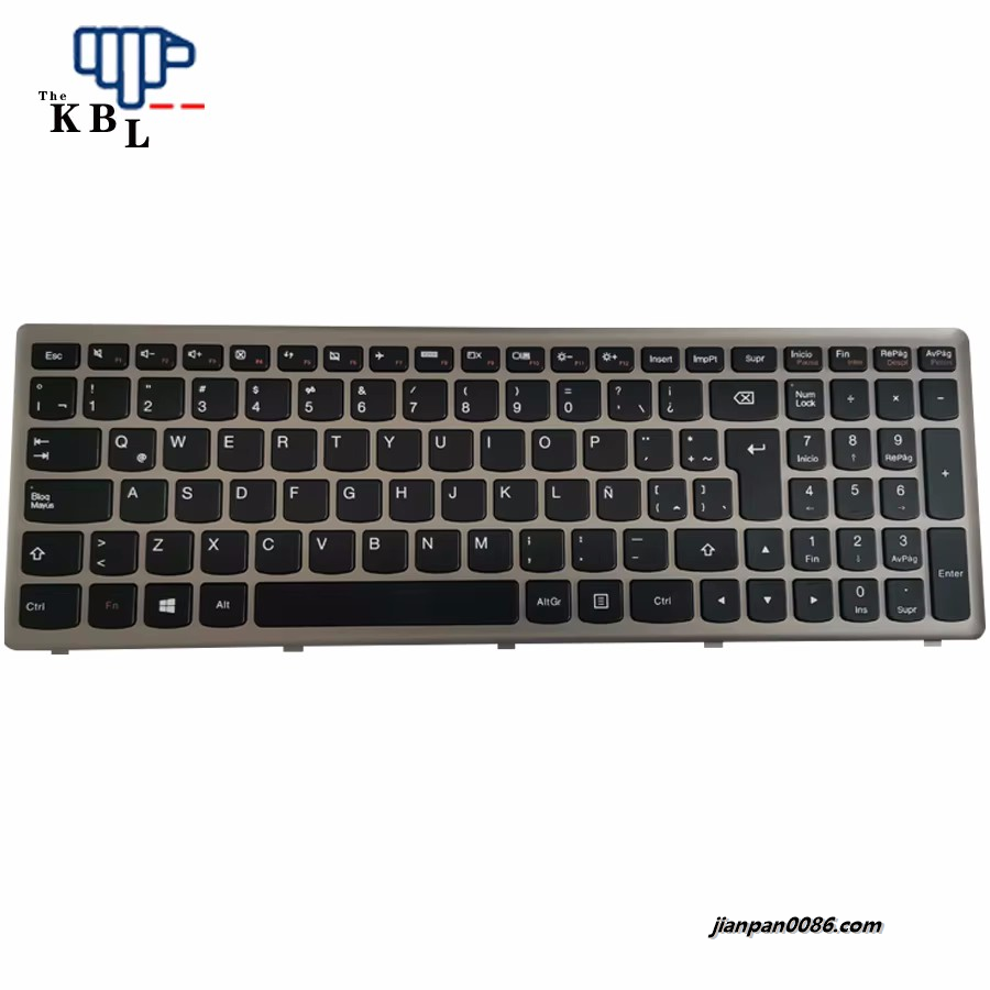 Picture of Original New Spanish Language For Lenovo IdeaPad U510 Z710 Black Backlight Laptop Keyboard T6A1-LSP 9Z.N8RSU.11E
