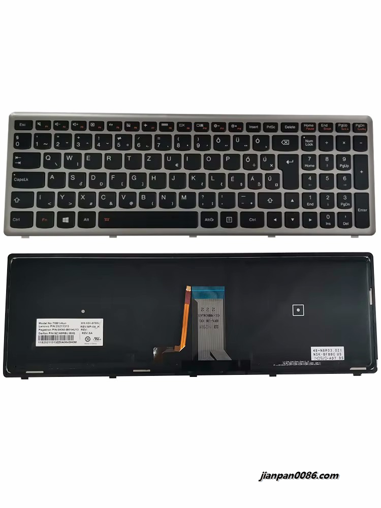 Picture of Original New Hungry Language For Lenovo IdeaPad U510 Z710 Black Backlit Laptop Keyboard T6B1-HUN  25211313  9Z. N8RBU.B0Q