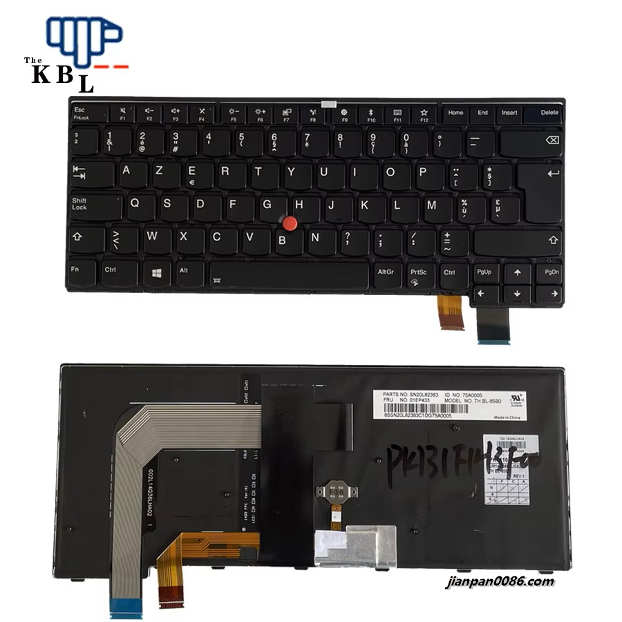 Picture of Original New Belgium Language For IBM Thinkpad T470P Black Backlight With Point Stick Laptop SN20L82383 01EP433 MP-12M26BOJ387W FRU NO.04X0107 15PE404