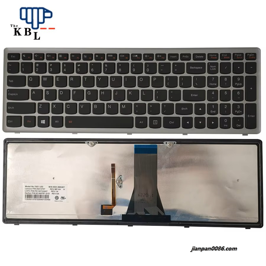 Picture of Original US Language New For Lenovo IdeaPad G500S G505S S500 FZ510 Z505 Silver Backlit Laptop Keyboard 25213707 9Z.NAFBT.Q1D
