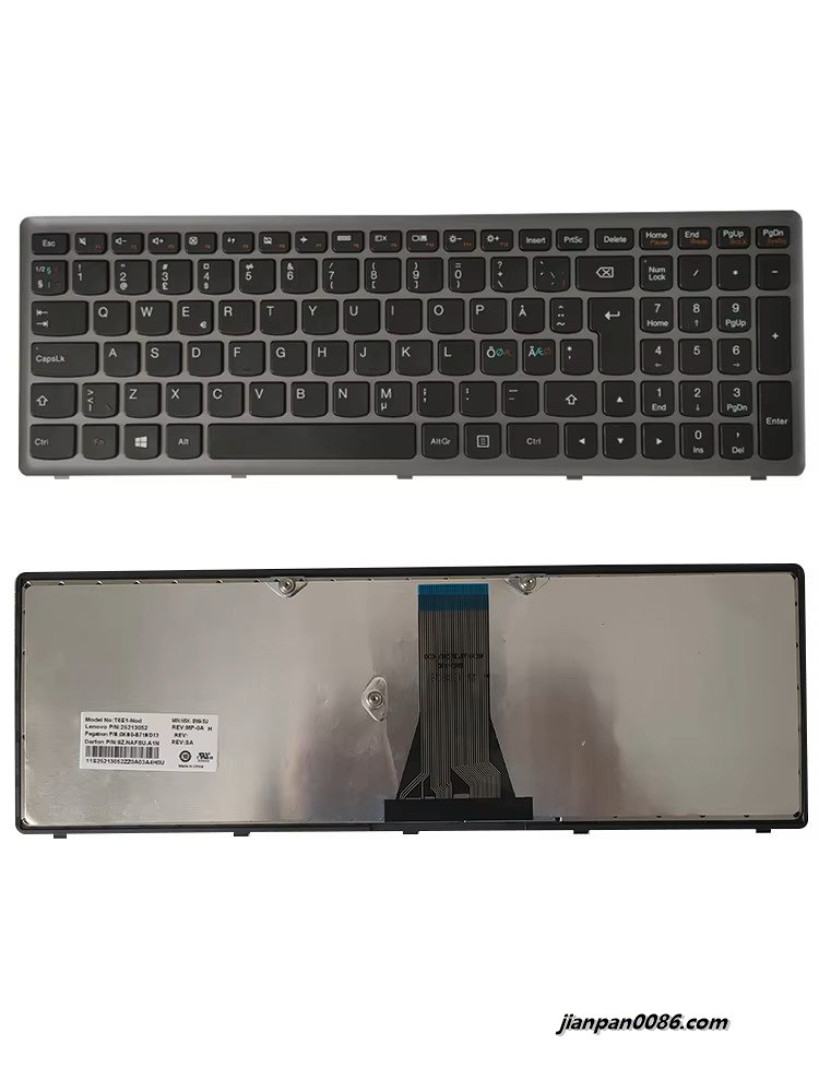 Picture of Original New Nodic Language For Lenovo IdeaPad G500S G505S S500 FZ510 Z505 Silver Laptop Keyboard 25213052 9Z.NAFSU.A1N 3P6392
