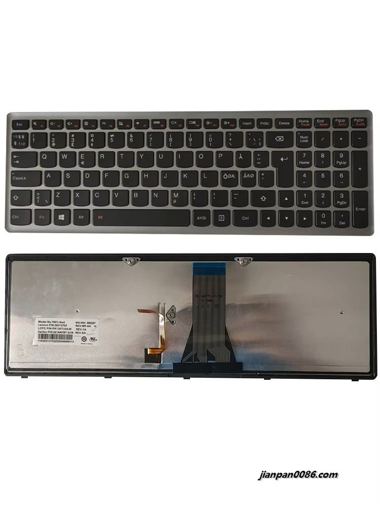 Picture of Original New Nodic Language For Lenovo IdeaPad G500S G505S S500 Z510 Z505 Backlit Laptop Keyboard 25213702 PK130T32A26 1P6398