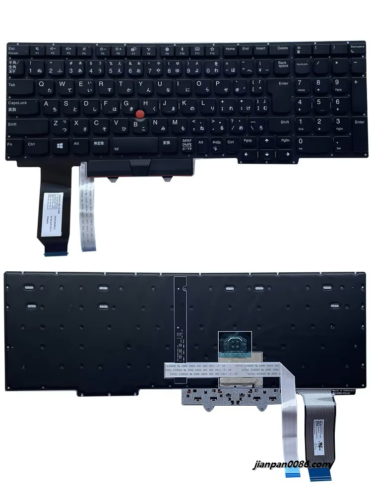 Picture of Original 9285New For Lenovo Thinkpad Japnaese Language E15 Black Backlit Laptop Keyboard(No Frame) SN20U64083-D1 