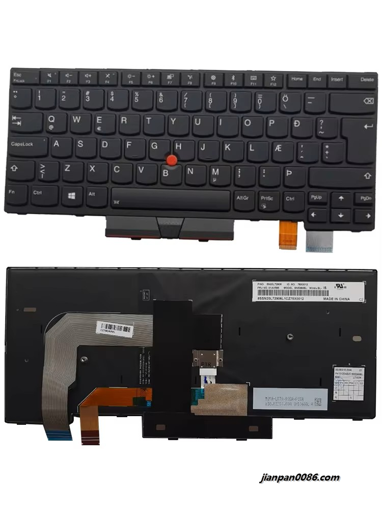 Picture of Original New IS Iceland Language For Lenovo Thinkpad T470 T480 Backlit Laptop Keyboard SG-85570-2WA PK131693B25 NO.01HX475 SN5360BL1 TDH9391