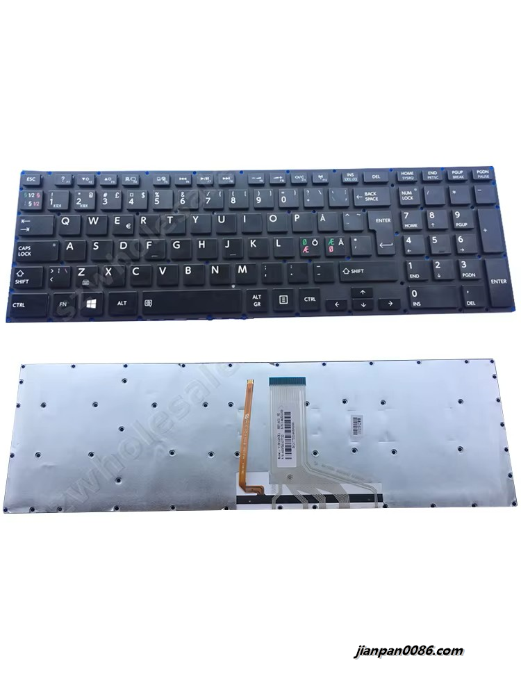 Picture of Original New NOR Nordic Language For Toshiba Satellite P50-A P50T-A P55-A P55T-A Backlit Laptop Keyboard V138126CK1 40P3658