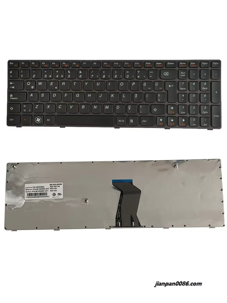 Picture of Original New Turkey Language For Lenovo Z570 V570 Z575 B570 V580C B590 Laptop Keyboard 2500992 NSK-B5GSW 1P6417