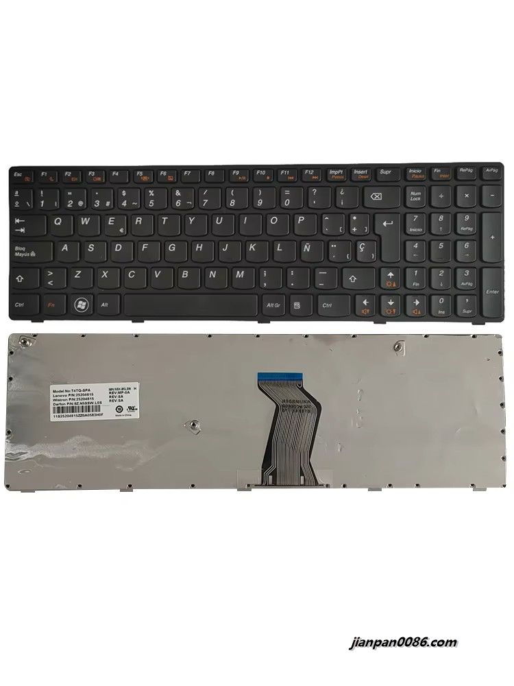 Picture of Original New SP Spanish Language For Lenovo Z570 V570 Z575 B570 V580C B590 Laptop Keyboard 25204615 NSK-B5LSW 1P6415