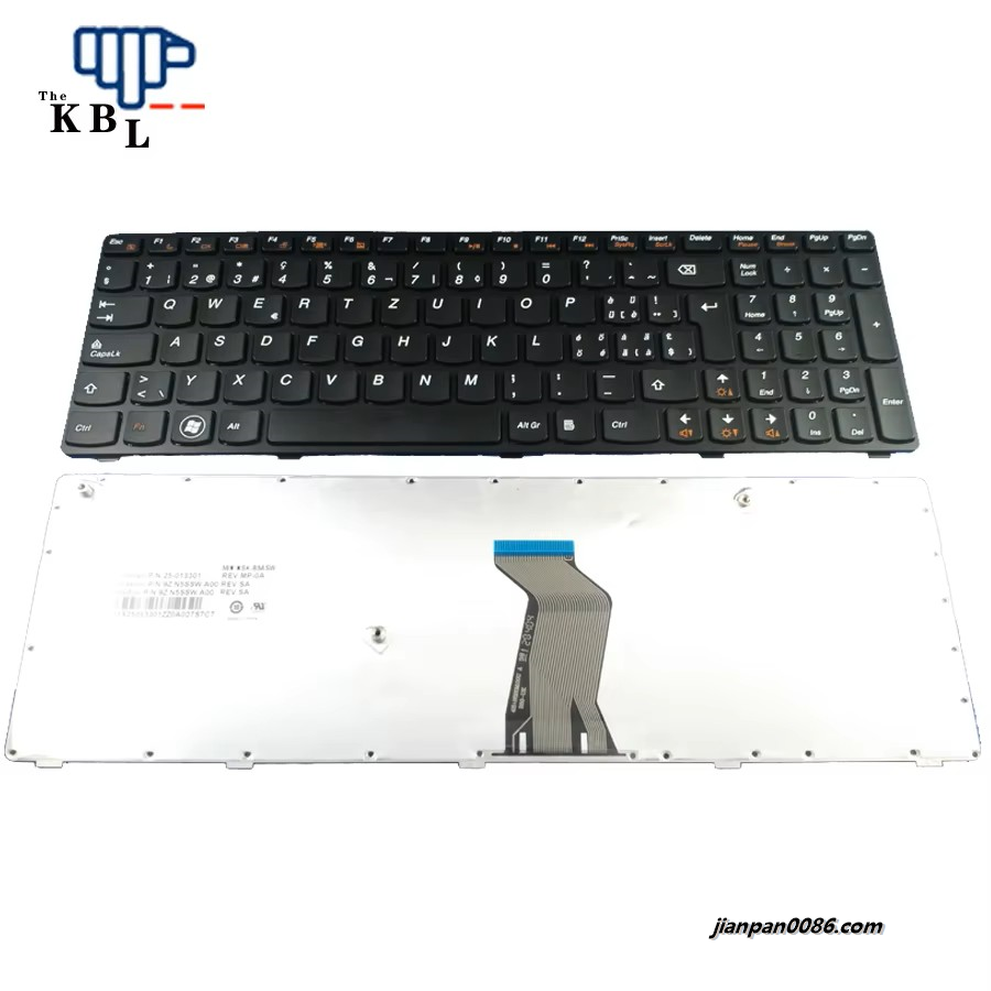 Picture of Original New Swiss Language For Lenovo Ideapad V570 B570 Z570 B570A B575 B590 Black Laptop Keyboard 25013301 MP-10A36CH-6862 PN25012372 TDH9084 