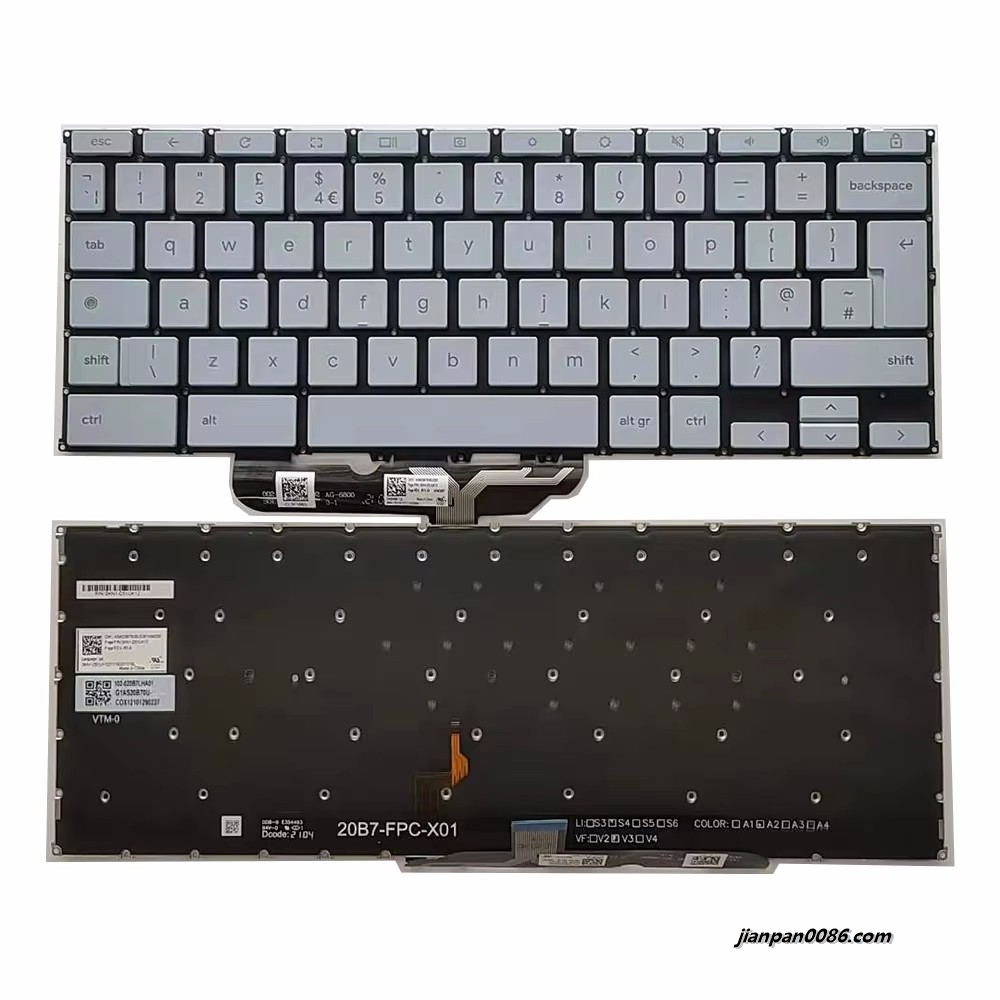 Picture of Original New UK Layout For Asus Zenbook UX5401 Backlight Grey Laptop Keyboard 0KN1-D51UK12 TDH8055 15P14117L
