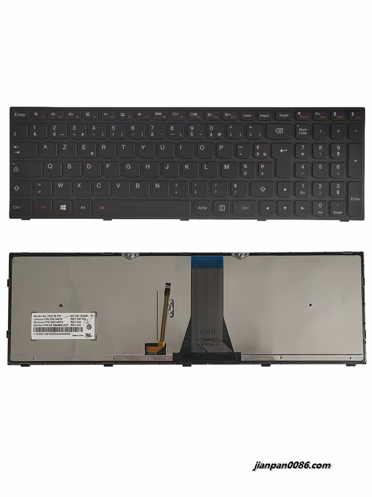 Picture of Original New France Language For Lenovo G50 Black Backlight Laptop 25214676 T6G1B-FR 2P6495