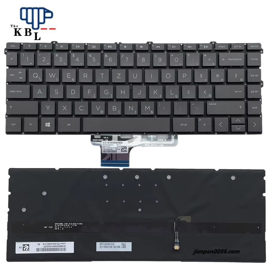 Picture of Original New Yugoslavia Language For HP 13-AW internal replace Backlight Laptop Keyboard SG-A0300-XYA 40P7