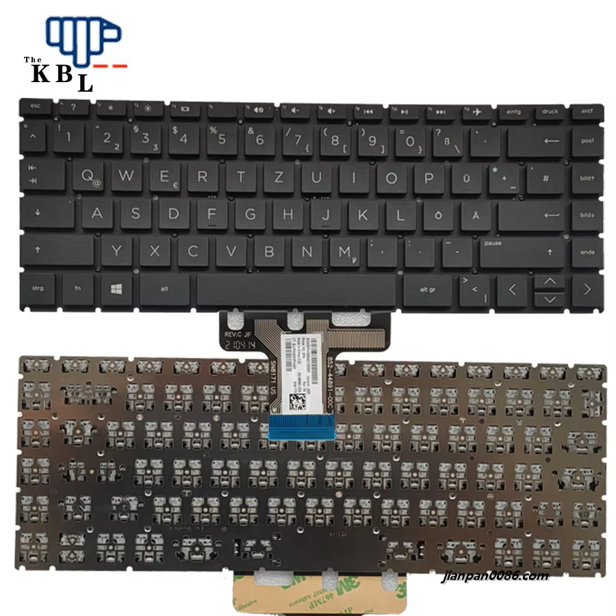 Picture of Original New Germany Language For HP Pavilion x360 14-CD 14-CE black No Backlight Laptop Keyboard SG-99560-XDA SN61773 34P9656