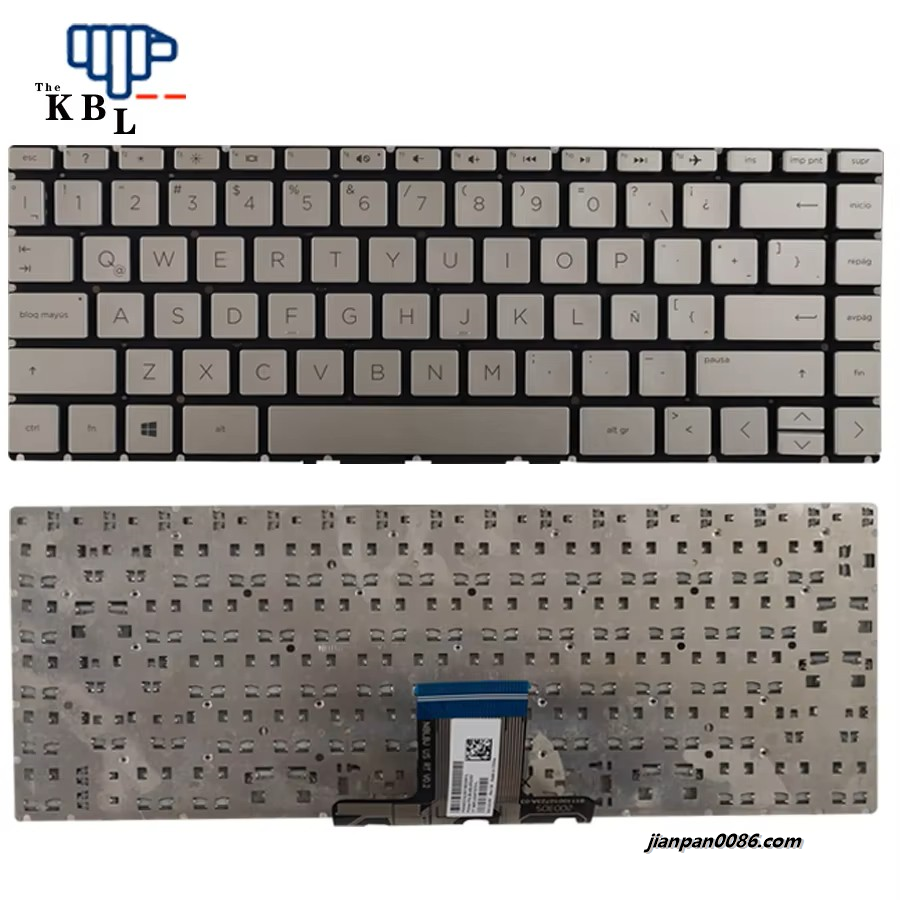 Picture of Original New Latin Language For HP Pavilion x360 14-CD 14-CE Silver Silver Laptop Keyboard 2B-ABJ30Q103 40P11122
