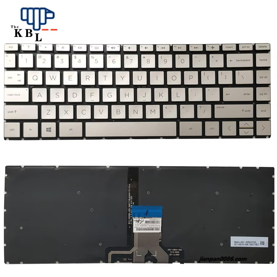 Picture of New US Language For HP 14-CD Internal Replace Silver Backlit Laptop Keyboard SN8171BL3 SG-94370-XUA L47854-001 100P5339E269