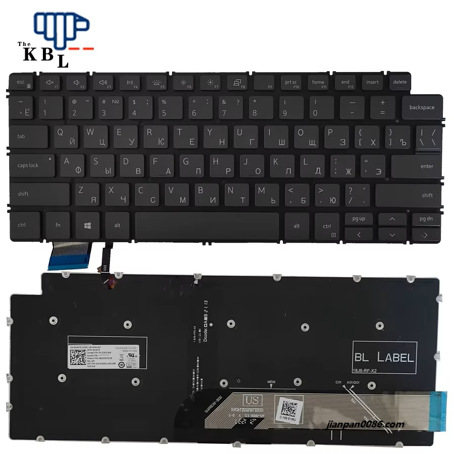 Picture of Original New Russia Language For DELL 7490 5390 5391 5490 5491 7391 Black Backlight Laptop SG-B3020-XAA SN2285BZ PK132KD3G06 DP/N:0KHWT8